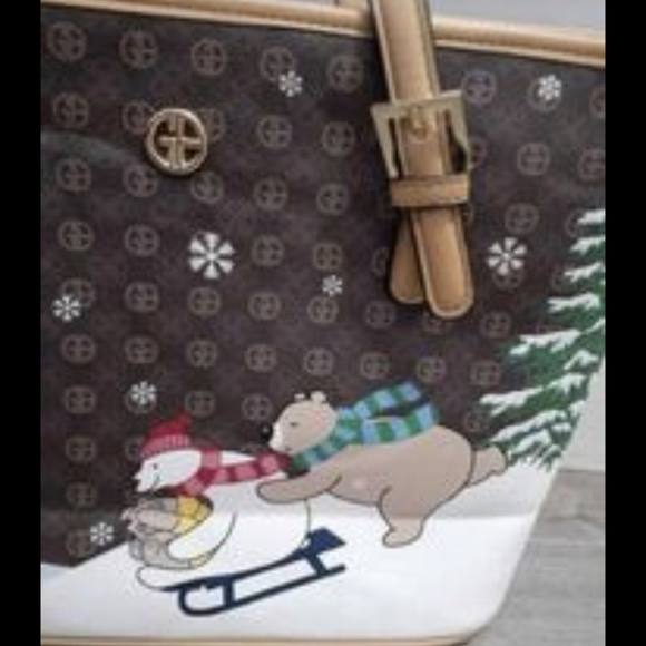 Giani Bernini Winter Tote Bag Polar Bear Penguin - Picture 2 of 8